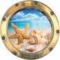 Sticker hublot trompe l'oeil Etoile de mer