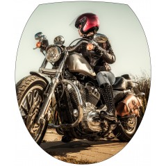 Stickers WC, stickers abattant de WC motard