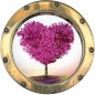 Sticker hublot trompe L'oeil Arbre en Coeur