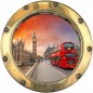 Stickers hublot trompe L'oeil Bus Londres