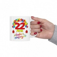 Mug Anniversaire 22 ans - Idée cadeau Joyeux Anniversaire