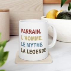 Mug Parrain le mythe - Idée cadeau - Tasse en céramique 