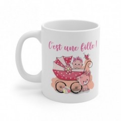 Mug C'est une fille - Idée cadeau - Tasse en céramique 