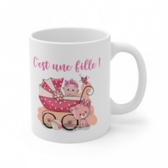 Mug C'est une fille - Idée cadeau - Tasse en céramique 