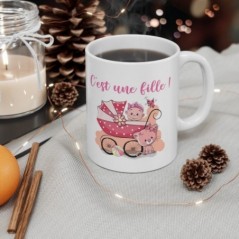 Mug C'est une fille - Idée cadeau - Tasse en céramique 