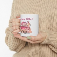 Mug C'est une fille - Idée cadeau - Tasse en céramique 