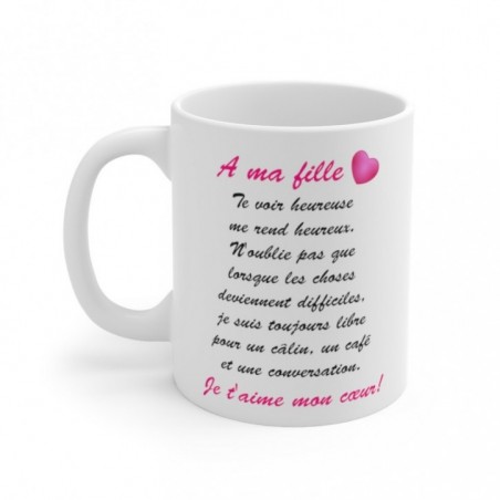 Mug A ma fille - Idée cadeau - Tasse en céramique originale