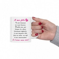 Mug A ma fille - Idée cadeau - Tasse en céramique originale