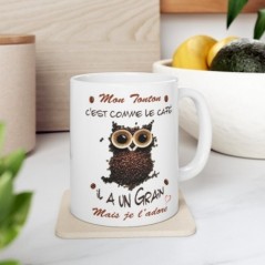 Mug Mon Tonton -  il a un grain mais je l'adore - Idée cadeau - Tasse en céramique 