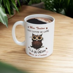 Mug Mon Tonton -  il a un grain mais je l'adore - Idée cadeau - Tasse en céramique 