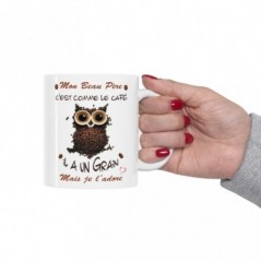 Mug Mon Beau Père -  il a un grain mais je l'adore - Idée cadeau - Tasse en céramique 