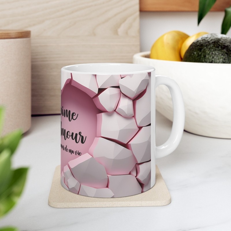 Duo tasses émaillées, mug émaillé personnalisable, idée de cadeau st  valentin, cadeau duo saint valentin - Un grand marché