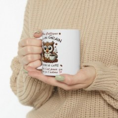 Mug Mon Collègue -  il a un grain comme le café mais je l'adore - Idée cadeau - Tasse en céramique 