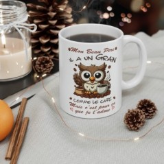 Mug Mon Beau Père -  il a un grain comme le café mais je l'adore - Idée cadeau - Tasse en céramique 