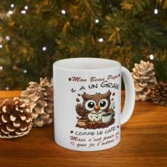 Mug Mon Beau Papa -  il a un grain comme le café mais je l'adore - Idée cadeau - Tasse en céramique 