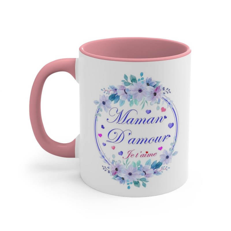 Mug Fêtes des mères Maman d'amour - Idée cadeau - Tasse en céramique - Plusieurs couleurs