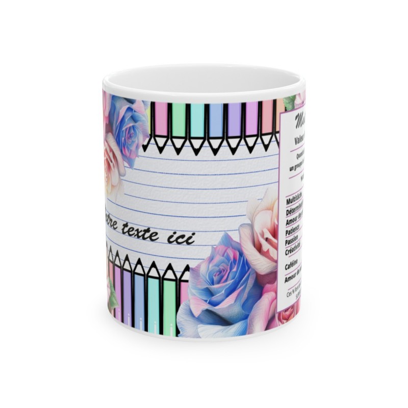 Mug personnalisé personnalisable Maitresse avec prénom ou petit texte - Idée cadeau - Tasse  Ecole