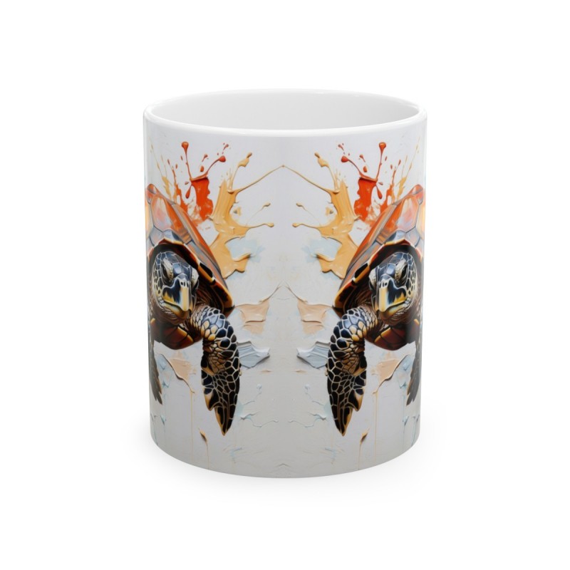 Mug Tortue aquarelle - Idée cadeau - Tasse originale en céramique Tortue modèle 3