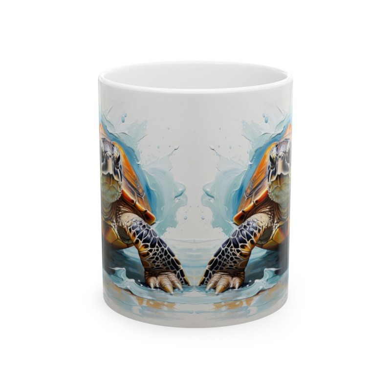 Mug Tortue aquarelle - Idée cadeau - Tasse originale en céramique Tortue modèle 5