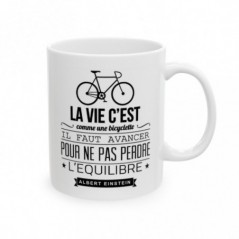 Mug Citation La vie c'est comme une bicyclette - Idée cadeau - Tasse en céramique - Humour Sympa Fun