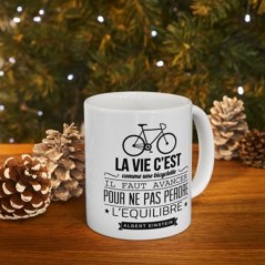 Mug Citation La vie c'est comme une bicyclette - Idée cadeau - Tasse en céramique - Humour Sympa Fun