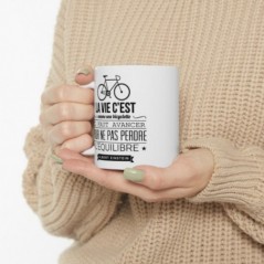 Mug Citation La vie c'est comme une bicyclette - Idée cadeau - Tasse en céramique - Humour Sympa Fun