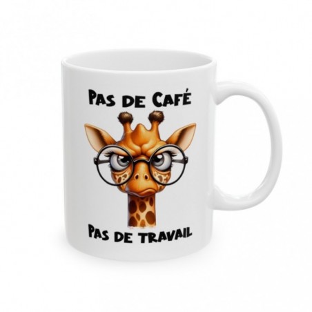 Mug Pas de Café Pas de travail - Idée cadeau - Tasse en céramique - Humour Sympa Fun