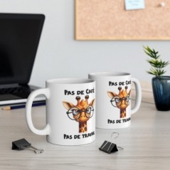 Mug Pas de Café Pas de travail - Idée cadeau - Tasse en céramique - Humour Sympa Fun