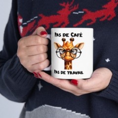 Mug Pas de Café Pas de travail - Idée cadeau - Tasse en céramique - Humour Sympa Fun