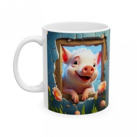 Mug Coloré Cochon mignon - Idée cadeau - Tasse originale en céramique