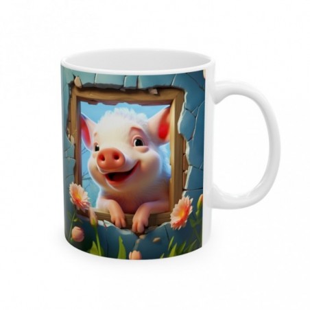 Mug Coloré Cochon mignon - Idée cadeau - Tasse originale en céramique