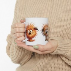 Mug Chien fou fou - Idée cadeau - Tasse en céramique - Humour Sympa Fun