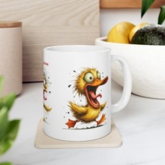 Mug personnalisé personnalisable Canard fou fou avec prénom ou petit texte - Idée cadeau - Tasse Humour Rigolo Fun