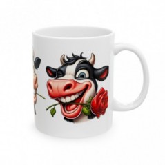 Mug Vache Sourire - Idée cadeau - Tasse en céramique - Humour Sympa Fun