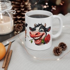 Mug Vache Sourire - Idée cadeau - Tasse en céramique - Humour Sympa Fun