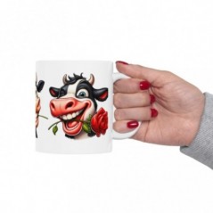 Mug Vache Sourire - Idée cadeau - Tasse en céramique - Humour Sympa Fun