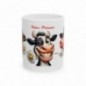 Mug personnalisé personnalisable Vache marrante avec prénom ou petit texte - Idée cadeau - Tasse Humour Rigolo Fun