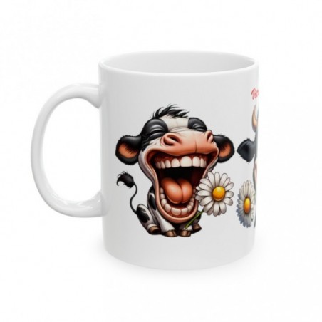 Mug personnalisé personnalisable Vache marrante avec prénom ou petit texte - Idée cadeau - Tasse Humour Rigolo Fun