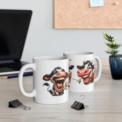 Mug personnalisé personnalisable Vache marrante avec prénom ou petit texte - Idée cadeau - Tasse Humour Rigolo Fun