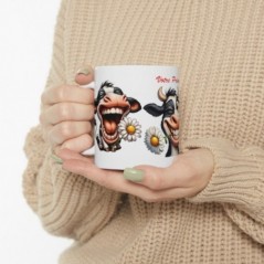 Mug personnalisé personnalisable Vache marrante avec prénom ou petit texte - Idée cadeau - Tasse Humour Rigolo Fun