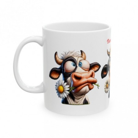 Mug personnalisé personnalisable Vache avec prénom ou petit texte - Idée cadeau - Tasse Humour Rigolo Fun