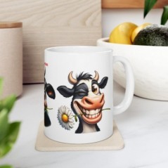 Mug personnalisé personnalisable Vache avec prénom ou petit texte - Idée cadeau - Tasse Humour Rigolo Fun