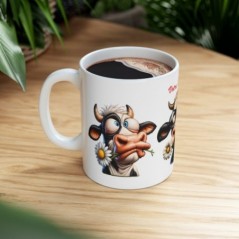 Mug personnalisé personnalisable Vache avec prénom ou petit texte - Idée cadeau - Tasse Humour Rigolo Fun