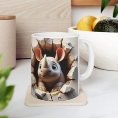 Mug bébé Rhinoceros - Idée cadeau - Tasse originale en céramique enfant ou adulte