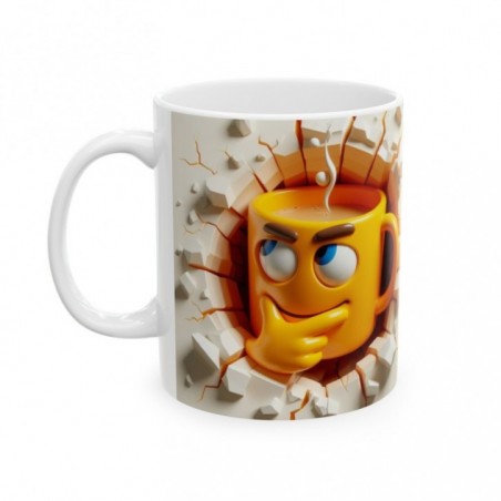 Mug 3D Emoji Penseur - Idée cadeau - Tasse en céramique - Humour Sympa Fun