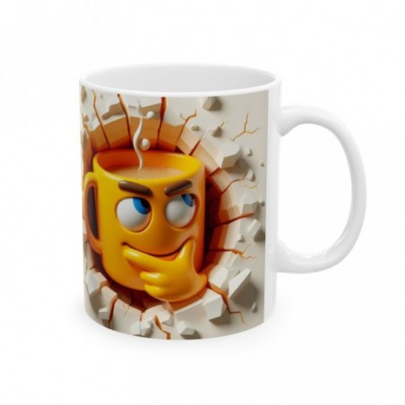 Mug 3D Emoji Penseur - Idée cadeau - Tasse en céramique - Humour Sympa Fun