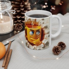 Mug 3D Emoji Penseur - Idée cadeau - Tasse en céramique - Humour Sympa Fun