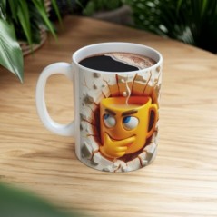 Mug 3D Emoji Penseur - Idée cadeau - Tasse en céramique - Humour Sympa Fun