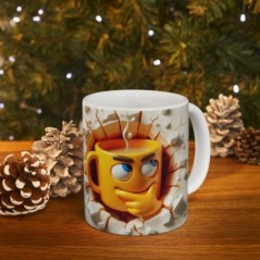 Mug 3D Emoji Penseur - Idée cadeau - Tasse en céramique - Humour Sympa Fun