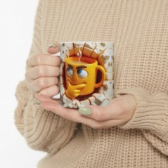 Mug 3D Emoji Penseur - Idée cadeau - Tasse en céramique - Humour Sympa Fun